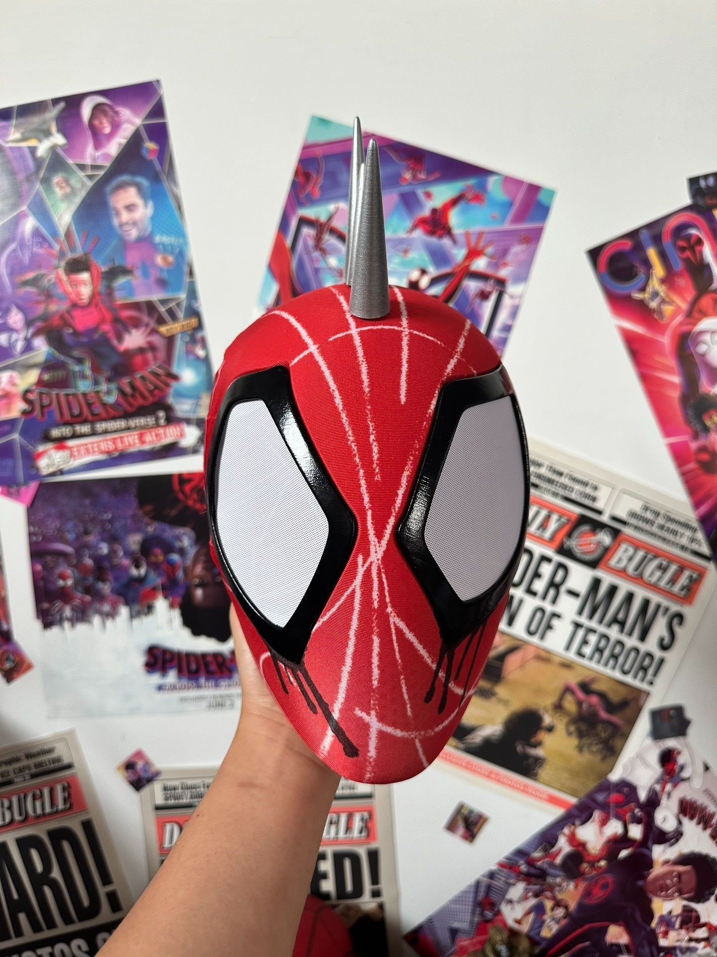 The Punk Spidey Mask with Full head shell Wearable Movie Prop Replica