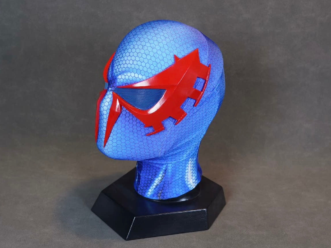 2099 Spidey Mask (Adults) with Face shell & 3D Rubber Web, Wearable Movie Prop Replica