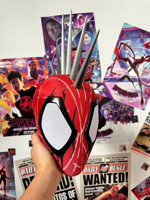 The Punk Spidey Mask with Full head shell Wearable Movie Prop Replica