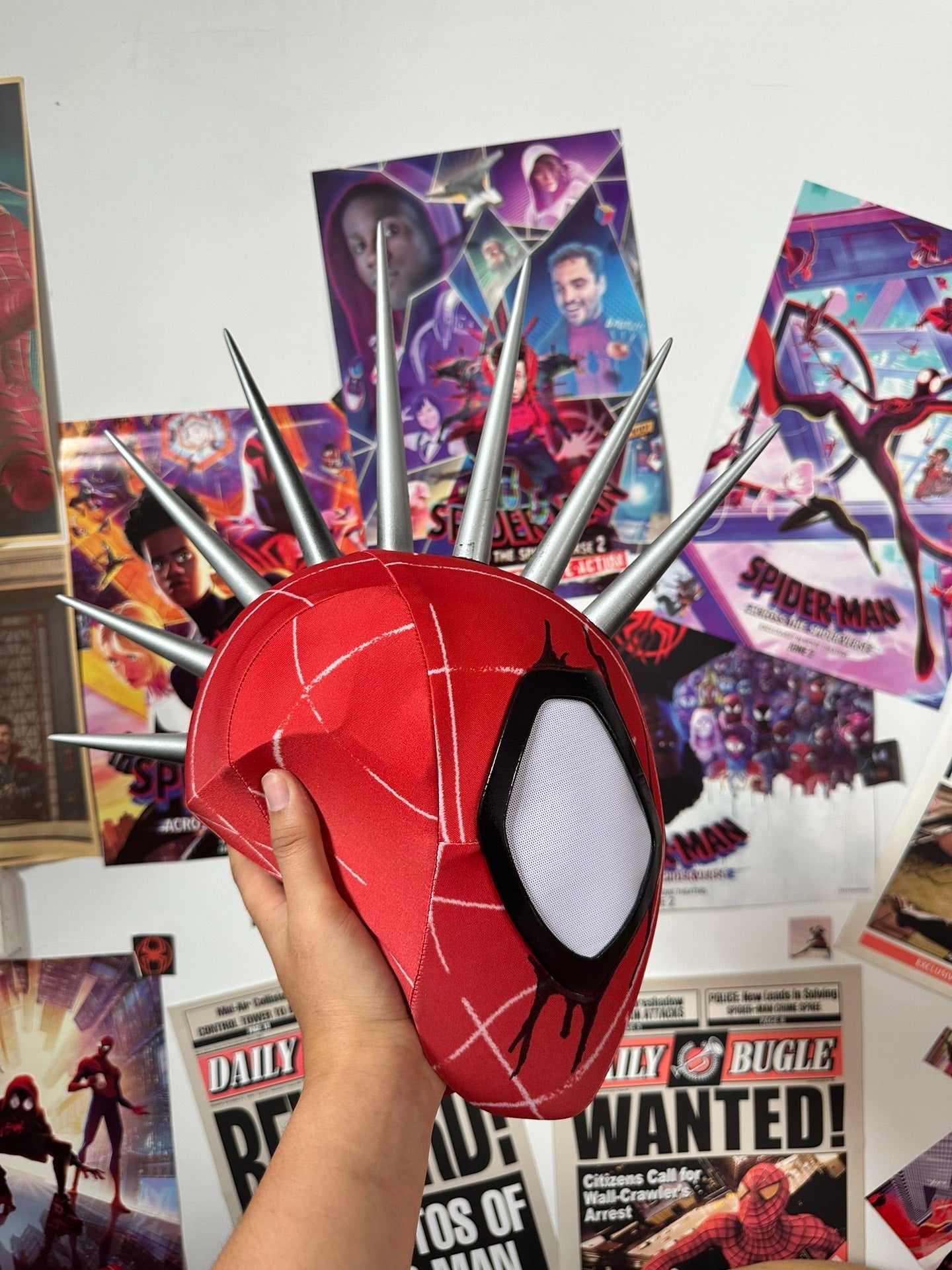The Punk Spidey Mask with Full head shell Wearable Movie Prop Replica