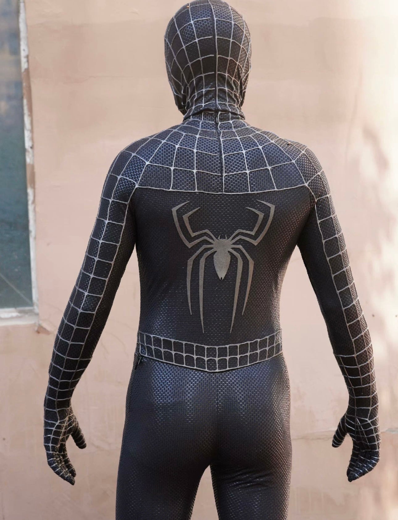 Spidey3 Venom suit,SAM RAIMI TOBEY version with Face shell & 3D Rubber Web Movie Prop Replica(wearable)