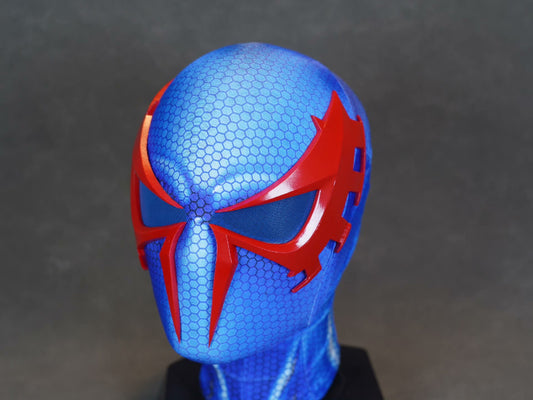 2099 Spidey Mask (Adults) with Face shell & 3D Rubber Web, Wearable Movie Prop Replica