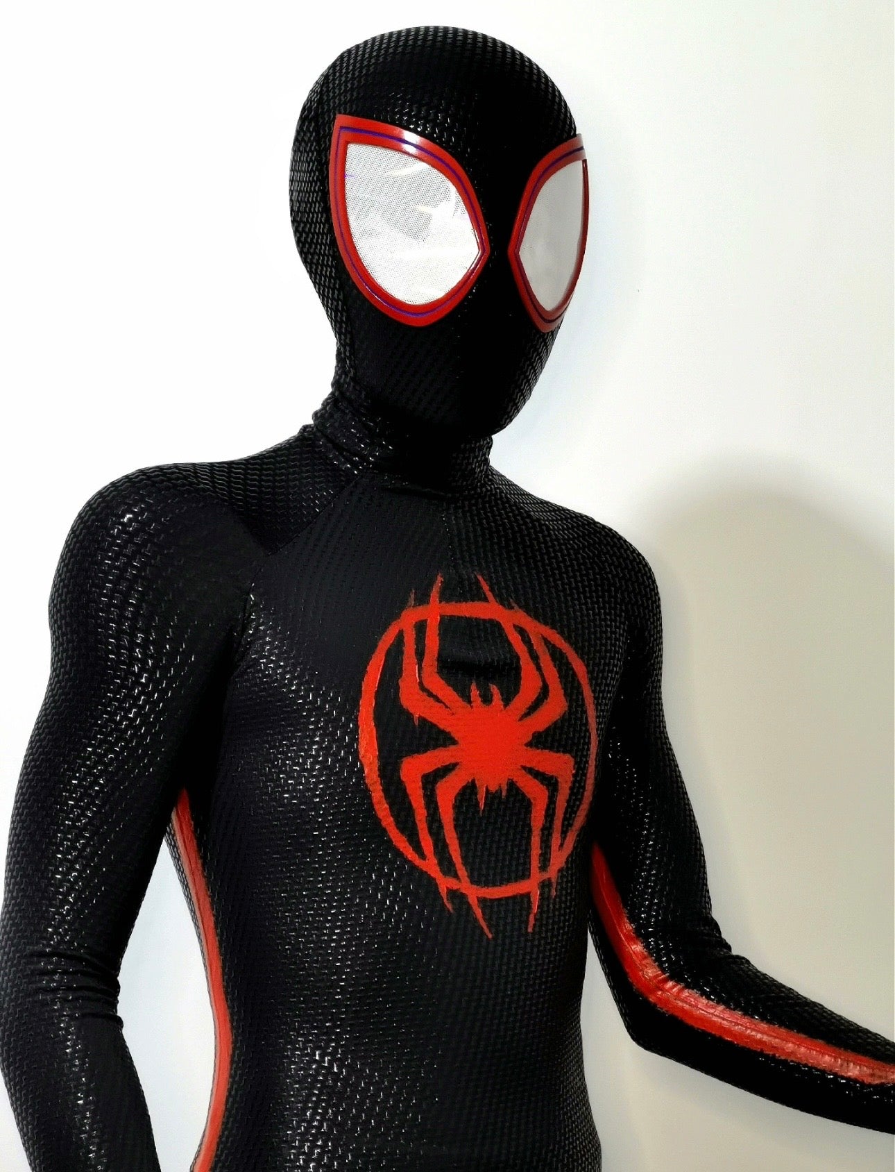 Across The Spidey-Verse Miles Morales Suit with Faceshell & Silk-Screen Printing Movie Prop Replica（Wearable)