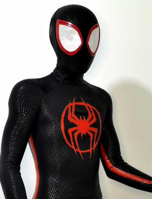 Across The Spidey-Verse Miles Morales Suit with Faceshell & Silk-Screen Printing Movie Prop Replica（Wearable)