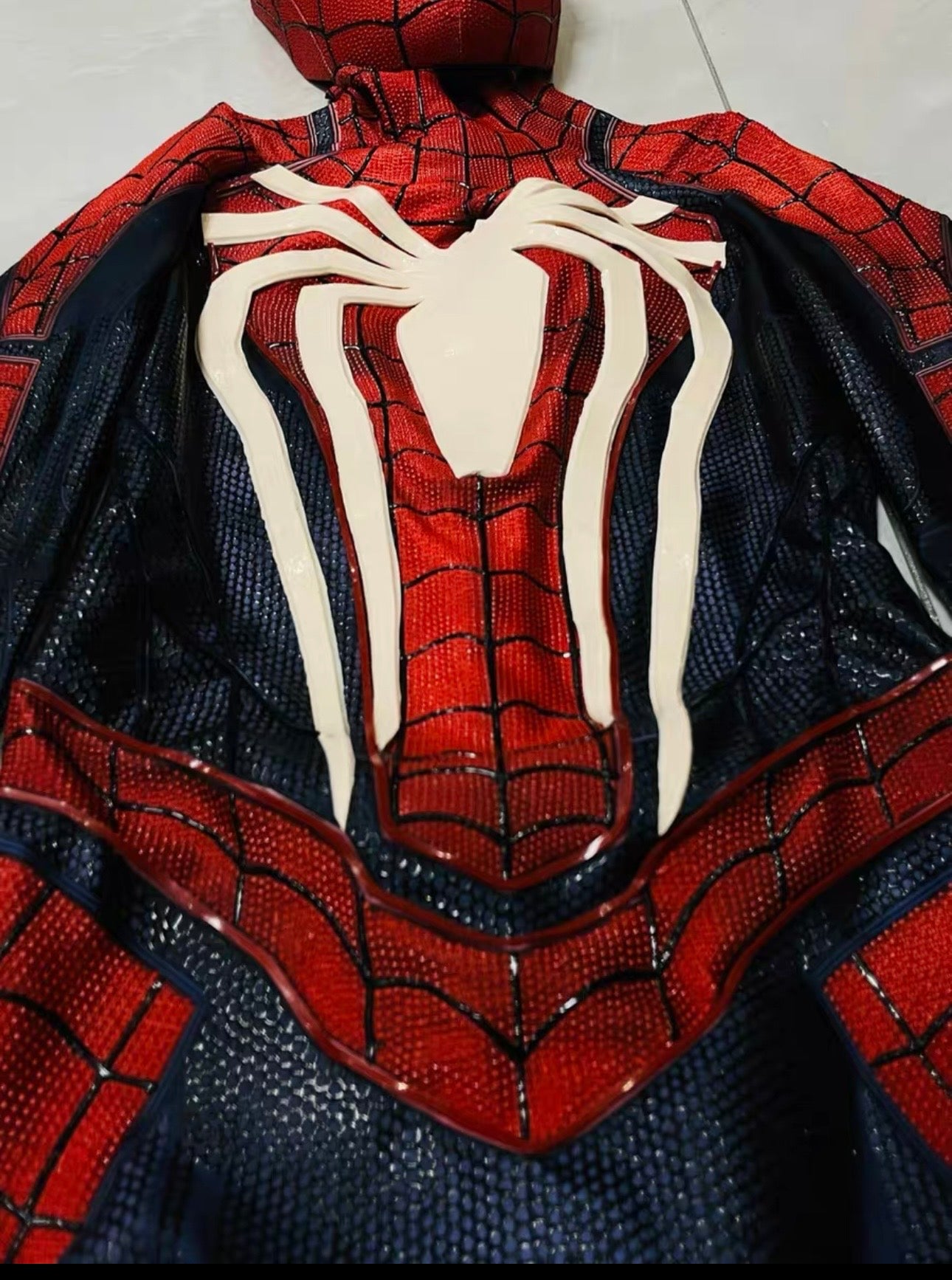 PS4 Spidey suit with Face shell & 3D Rubber Web Movie Prop Replica(wearable)