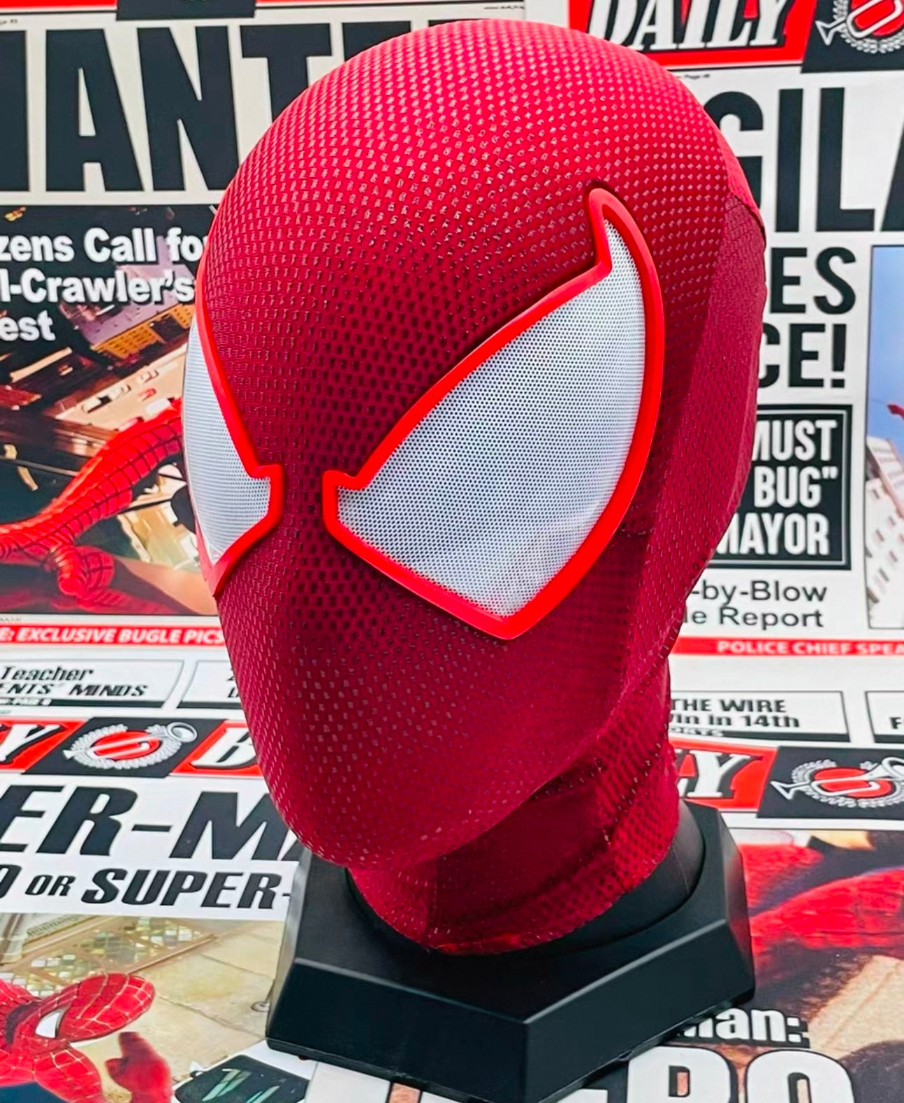 The SCARLET Spidey Mask with Face shell Wearable Movie Prop Replica