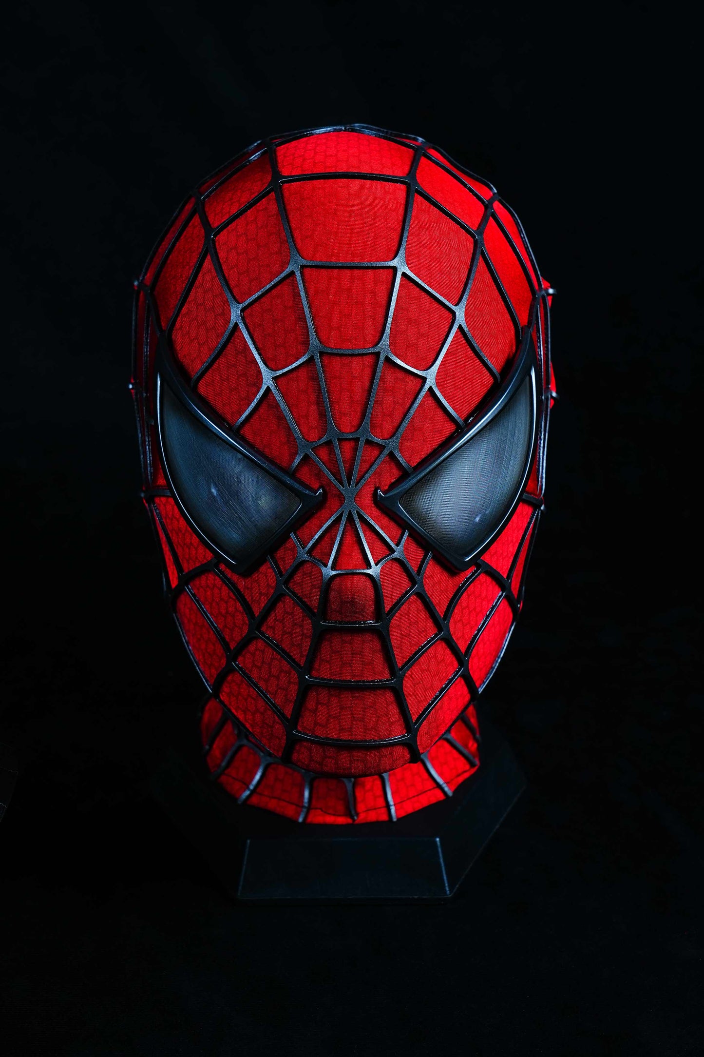 Sam Raimi Spidey Mask (Adults) with Full head shell & 3D Rubber Web, Wearable Movie Prop Replica